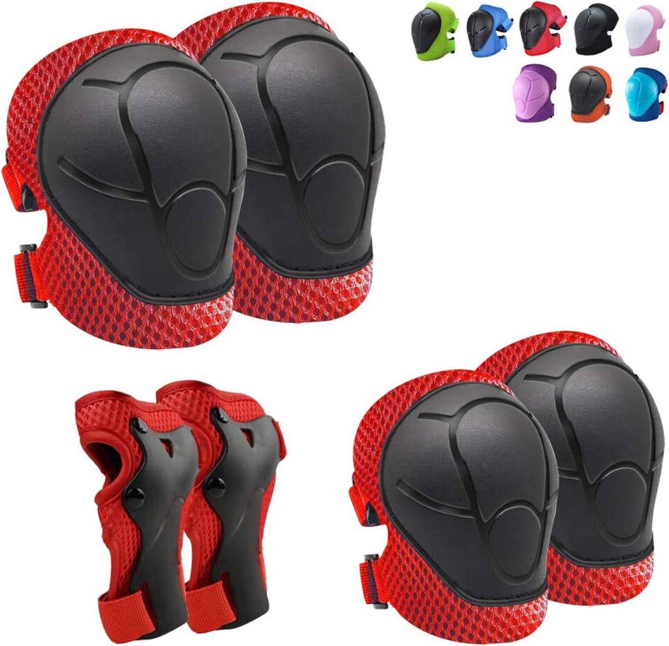 MDSRJONE 6PC Knee Protection Set Red