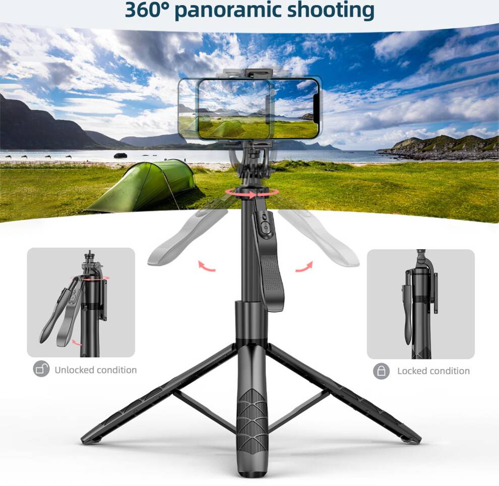 60-Inch Multi-function Selfie Stick Tripod