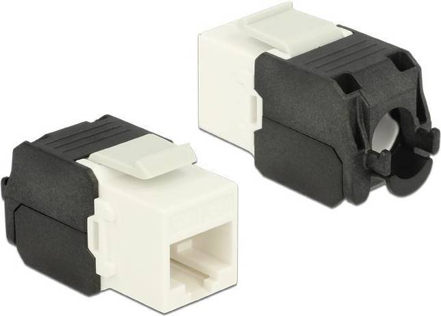 DeLock 86266 Keystone-Modul RJ45 CAT.6A UTP - Weiß/Schwarz