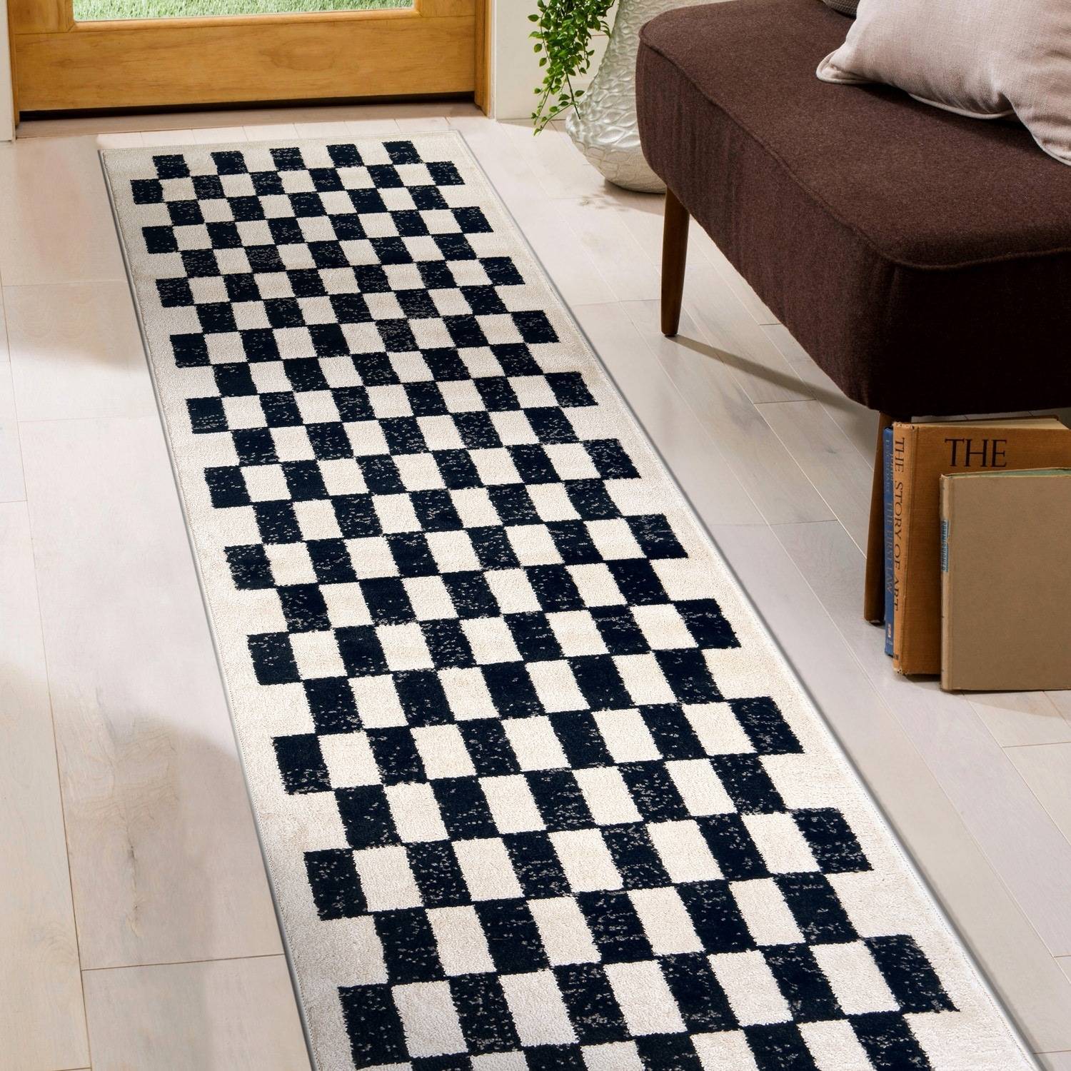 World Rug Gallery Contemporary Checkered Area