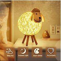 Led Sheep Rattan Bedside Lamp Night Light