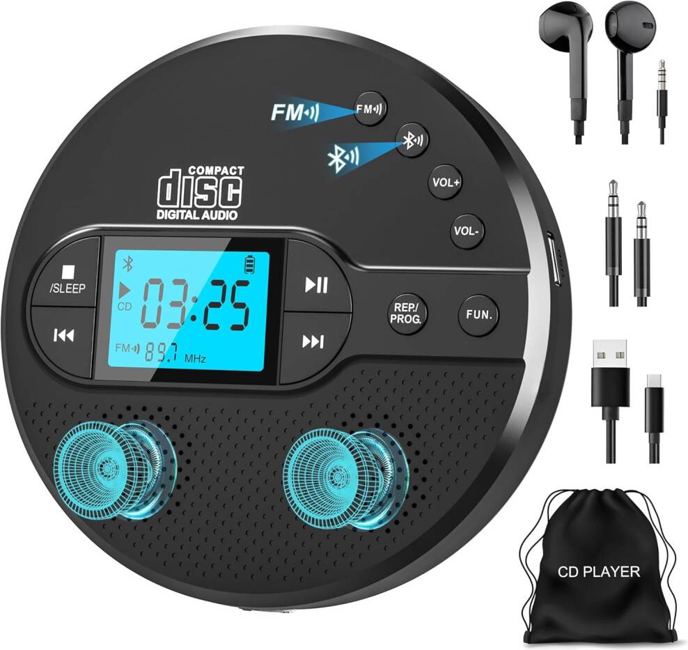 Discman Bluetooth CD Player 2000mAh