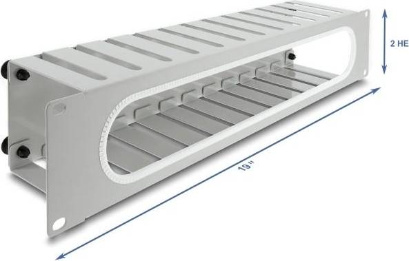 DeLock 19 Inch 2U Cable Management Routing Panel
