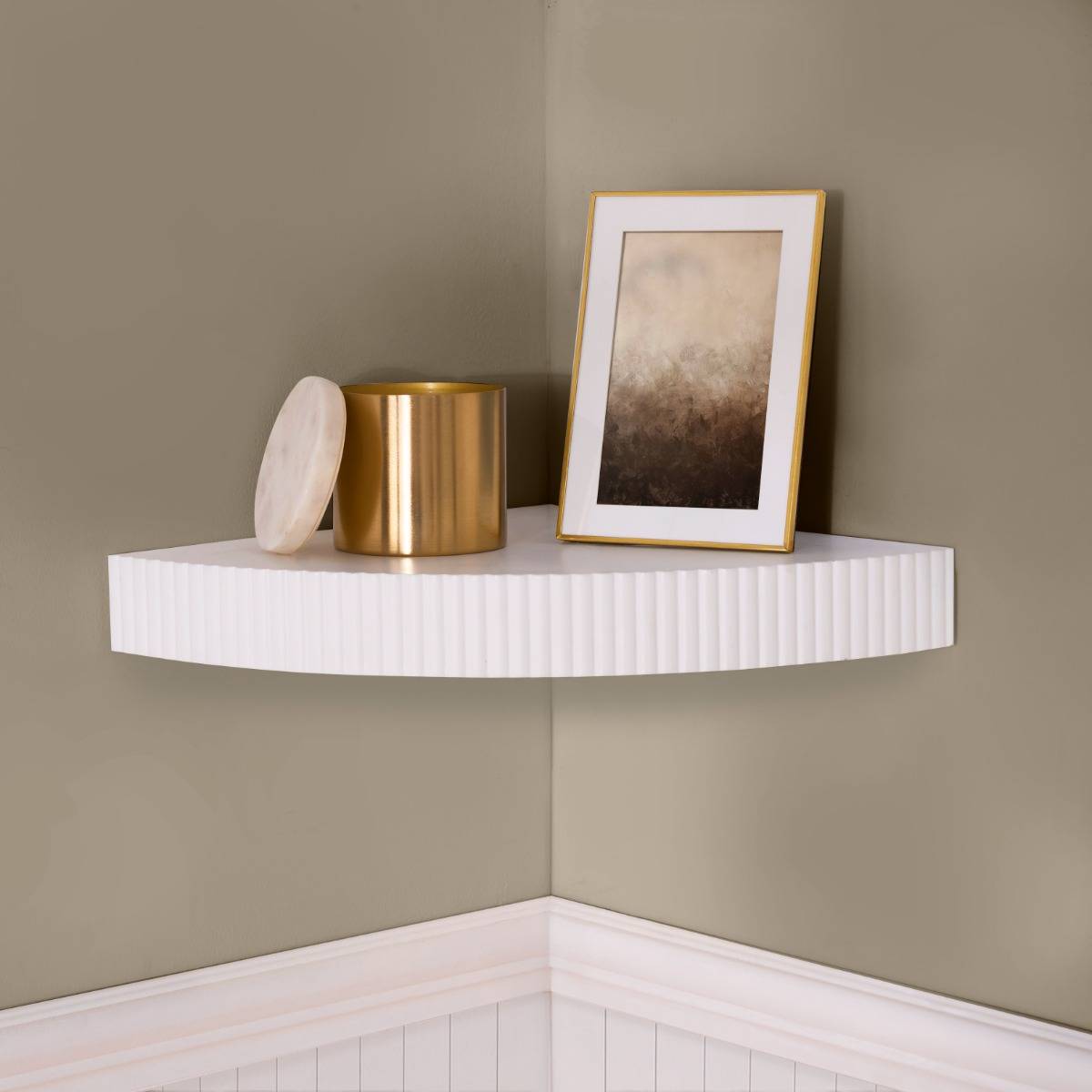 OHS Ribbed Corner Shelf White Shelving System