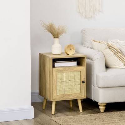 Homcom With Open Shelf Bedside Table
