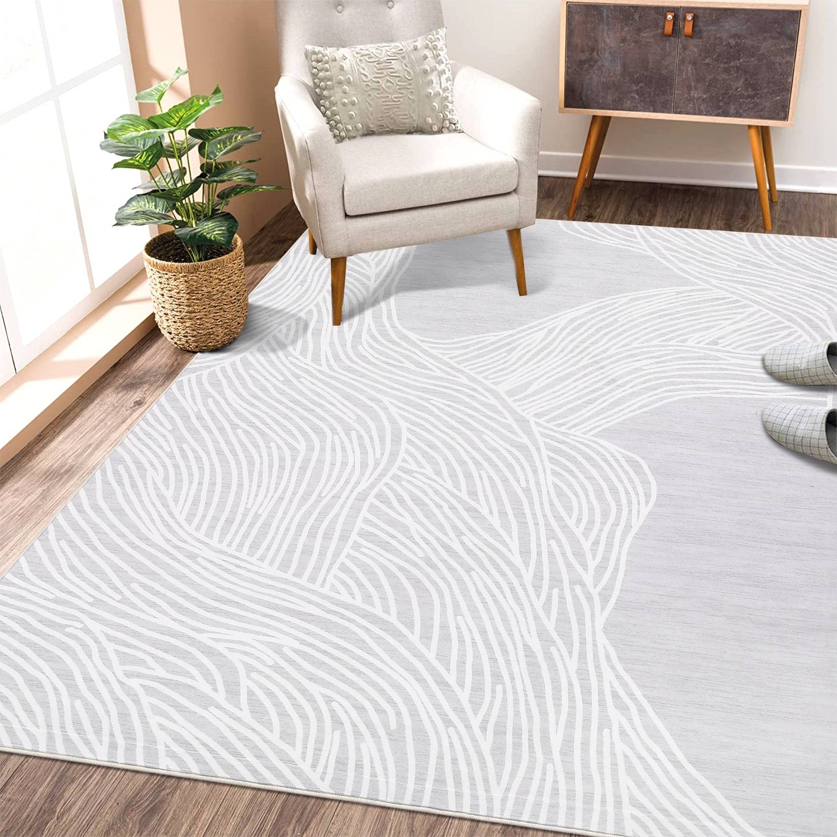 Garvee Modern Abstract Non-Slip Rug for Living Room
