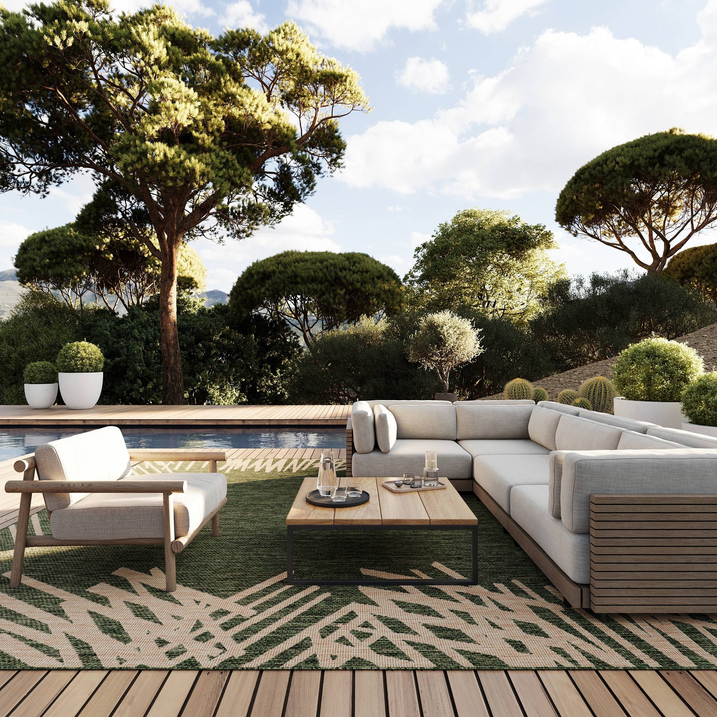 Nuloom Anigail Bordered Indoor Outdoor Area Rug