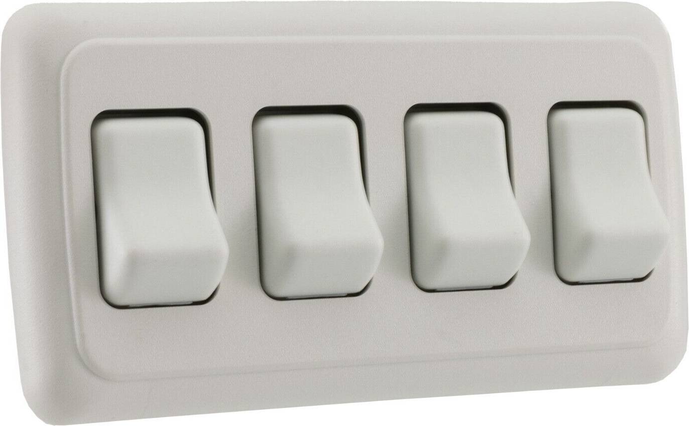 Spst Rocker Switch Toggle On Off 4 Gang Panel