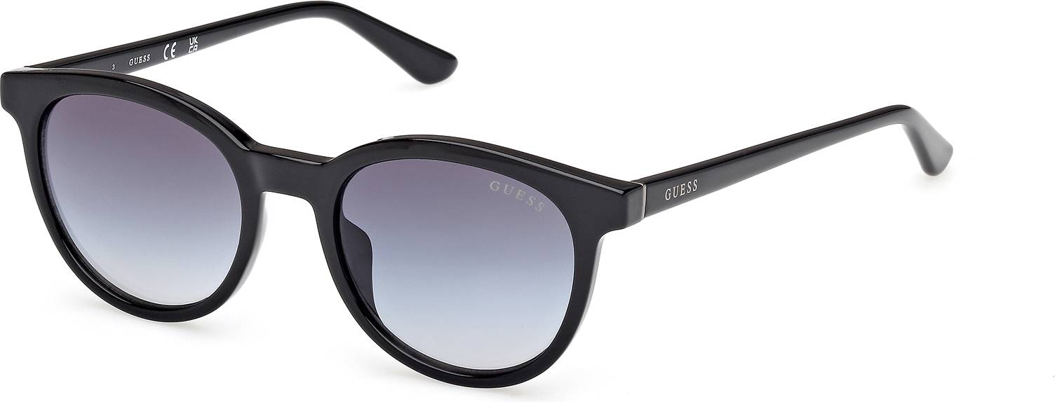 Guess Unisex Runde Solbriller Injiceret Sort Røg