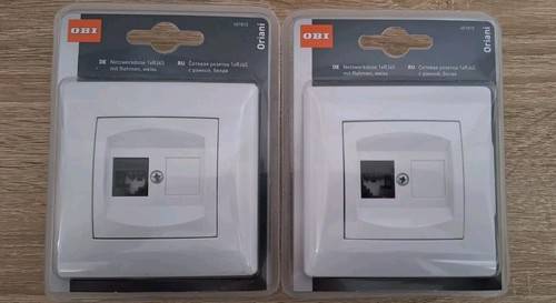 Obi Netzwerkdose 1x RJ45 Weiß 2er Set