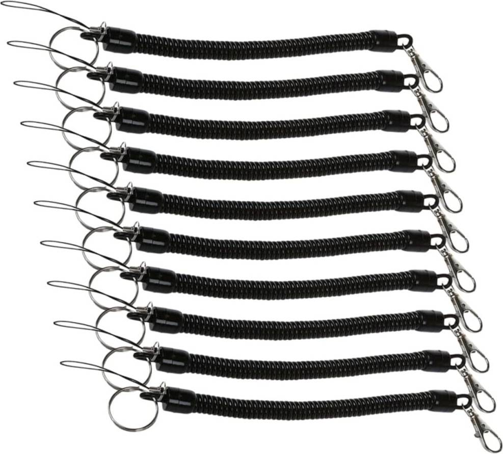 HKHBJS Spring Keychain Lobster Clip Retractable - Spiral Rope