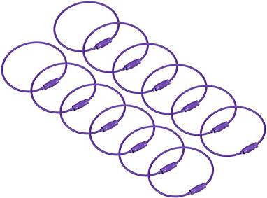 Uxcell Cable Key Rings 6-Inch Wire Keychain Twist Loops - Dark Purple