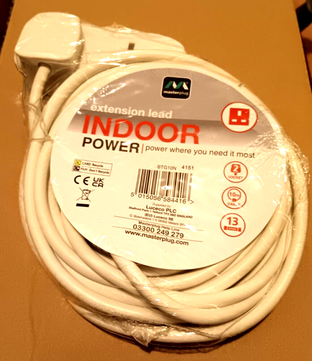 Masterplug 2 Socket 10m Extension Lead