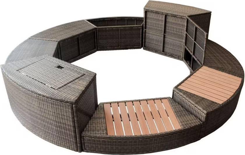 Design Spa Möbel Halbsteif Octopus PVC Geflochten Set 8 Module