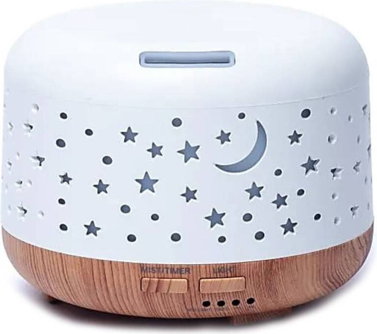 Phoenix Aromdiffusor Nebula Rund Vit Trätryck