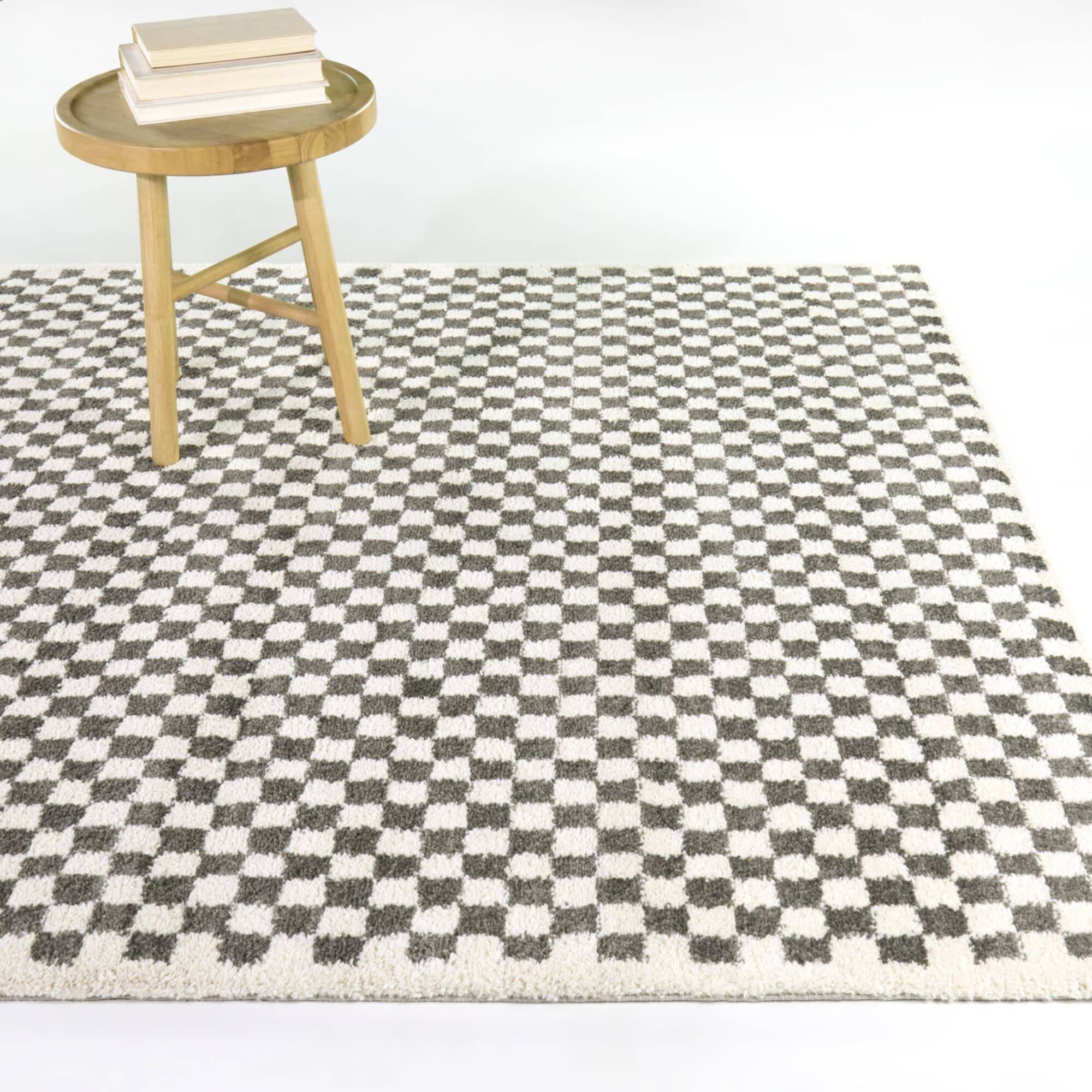 Balta Rugs Check Area Rug Gray 63x"