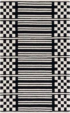 Ebern Designs Black Ivory Rectangle 8' x 10' Area Rug