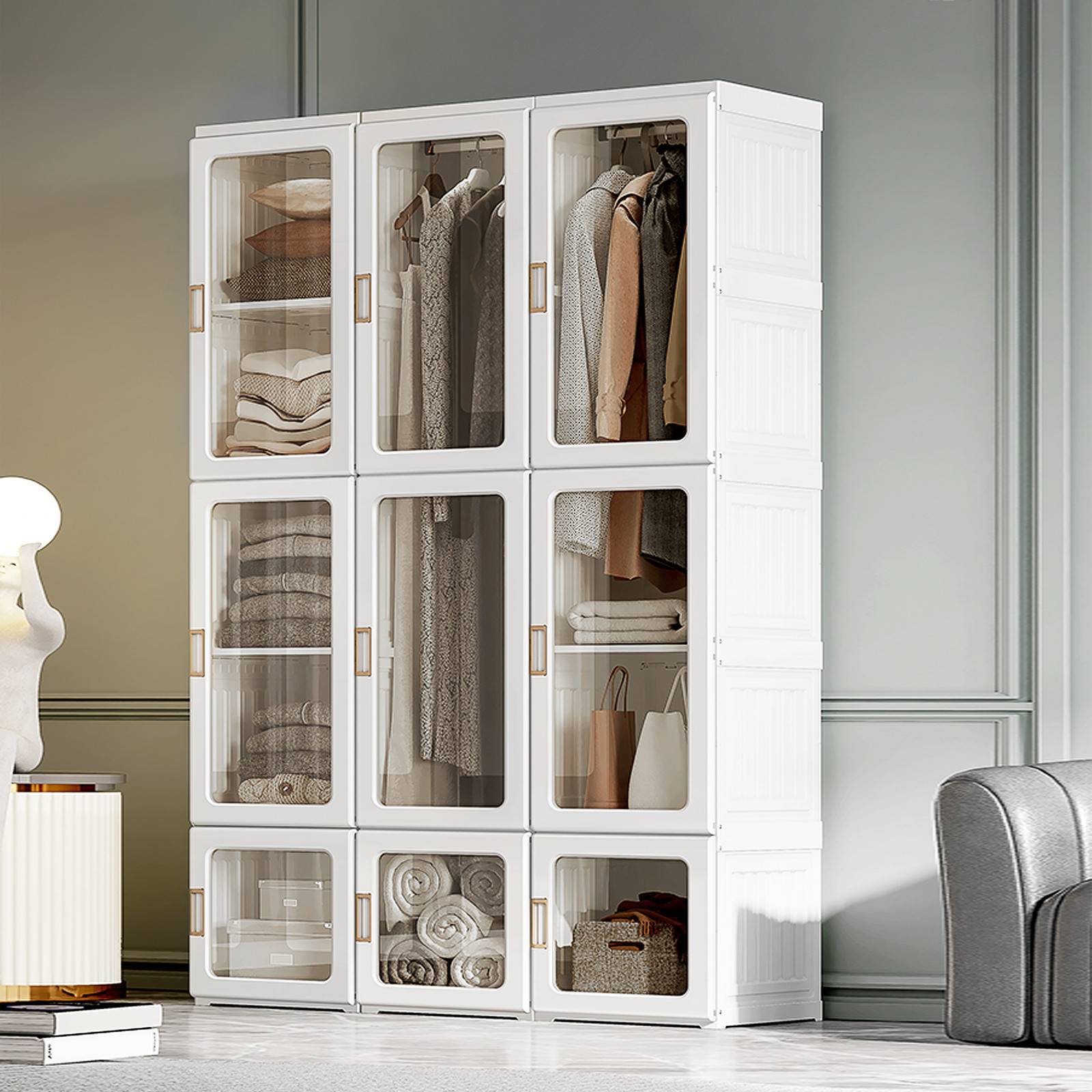 Homcom Portable Foldable Clothes with Cube Wardrobe
