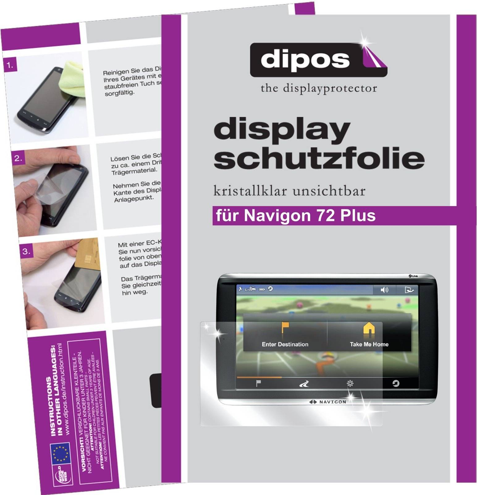 Dipos Screen Protector For Navigon 72 Plus
