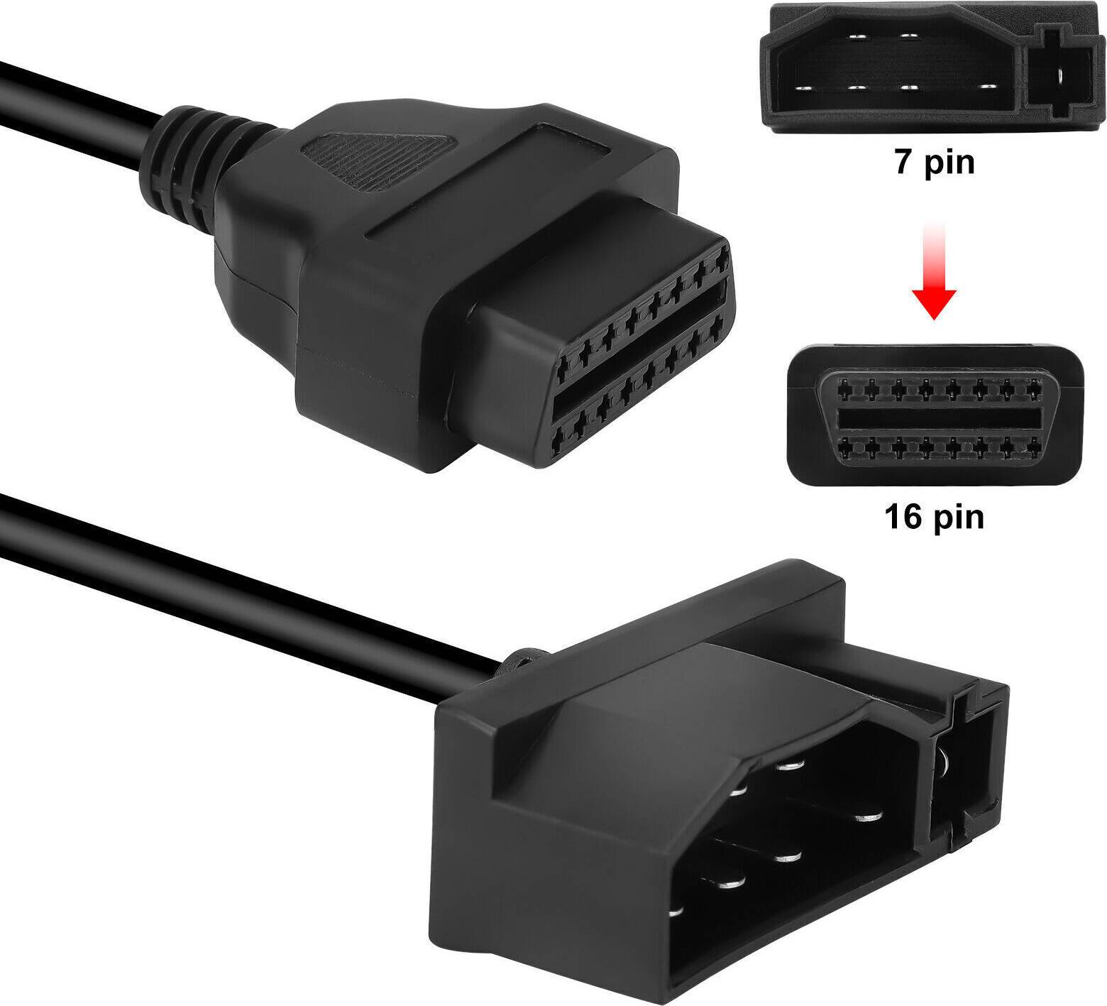 7 Pin OBD1 To OBD2 Cable Adapter Code Reader