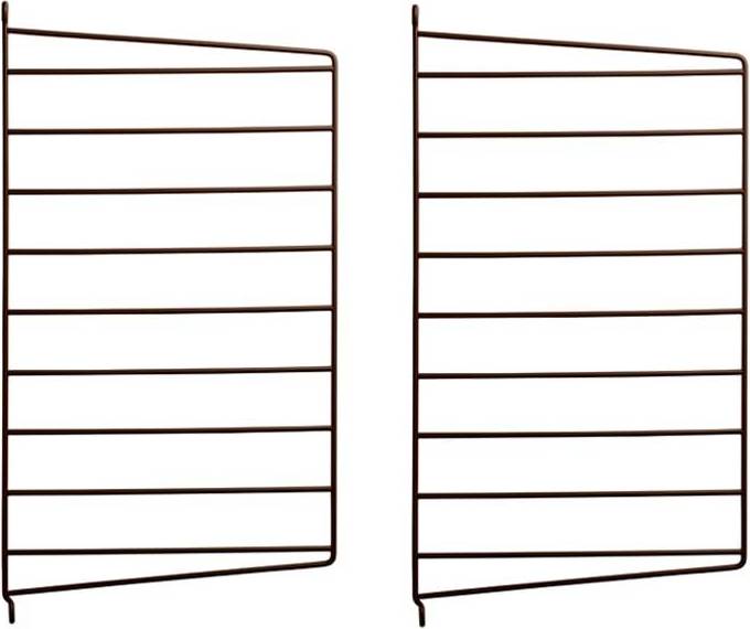 String Wall Panel Brown Shelf 2pcs
