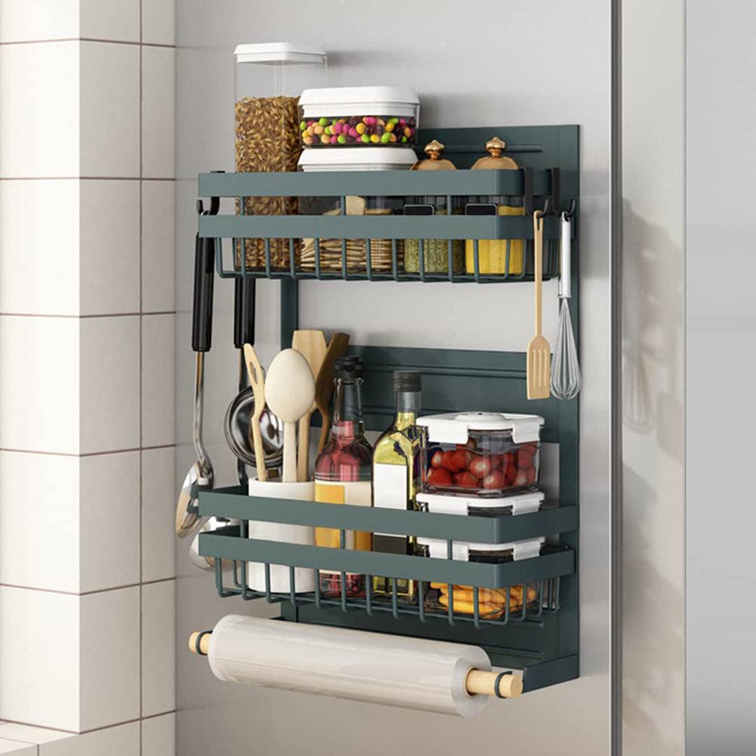 Ebern Designs Wall Mounted Required Spice Rack Green