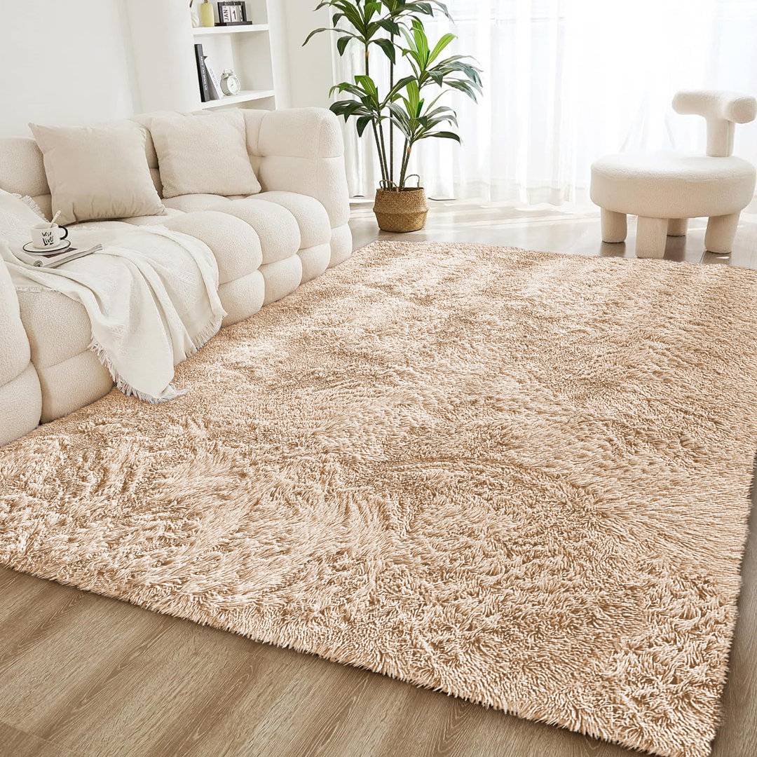 Solid Colour Machine Tufted Shag Area Rug 60 x 110 cm