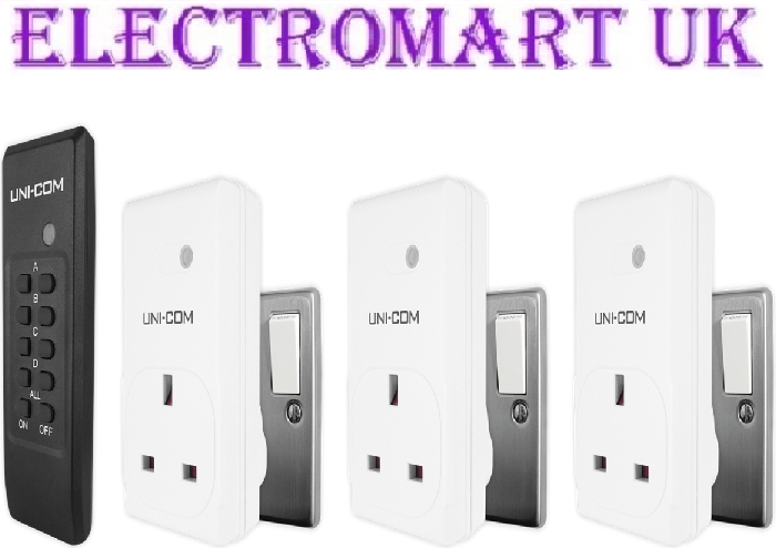 Uni-Com Remote Control Sockets 3 Pack 14cm