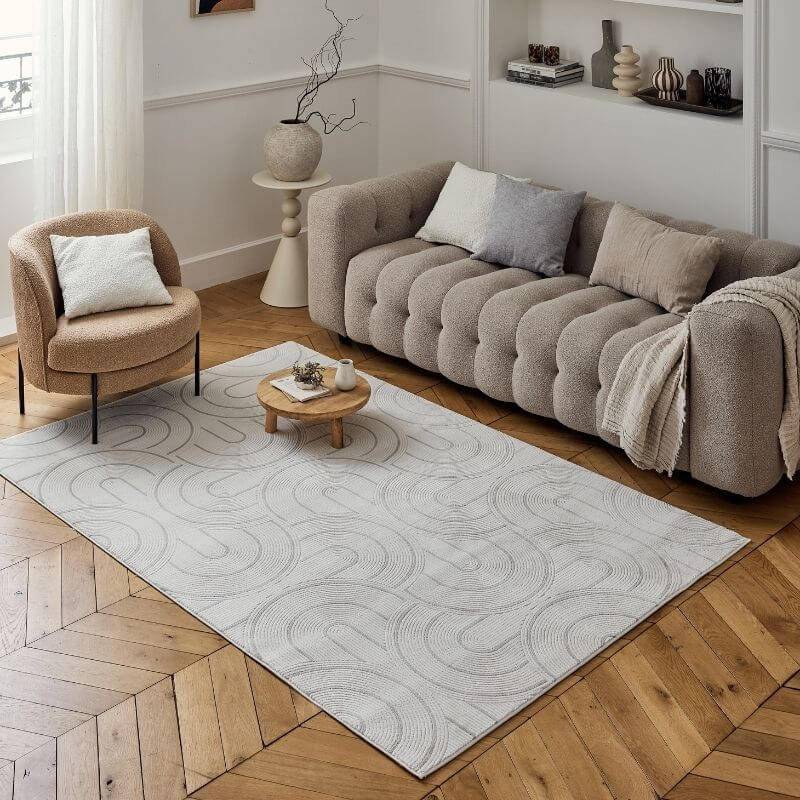 THE RUGS Carmel Geometric Area Rug Rectangle 120 x 170 cm Grey