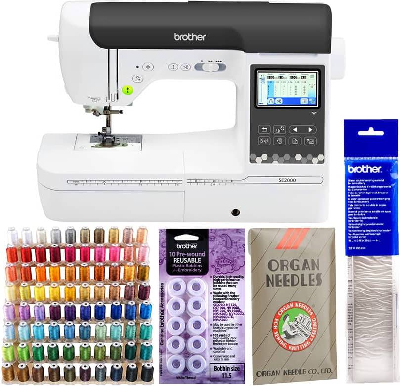 Computerized embroidery machine Brother Se2000 Computerized Sewing Embroidery Machine Bundle 5 Items