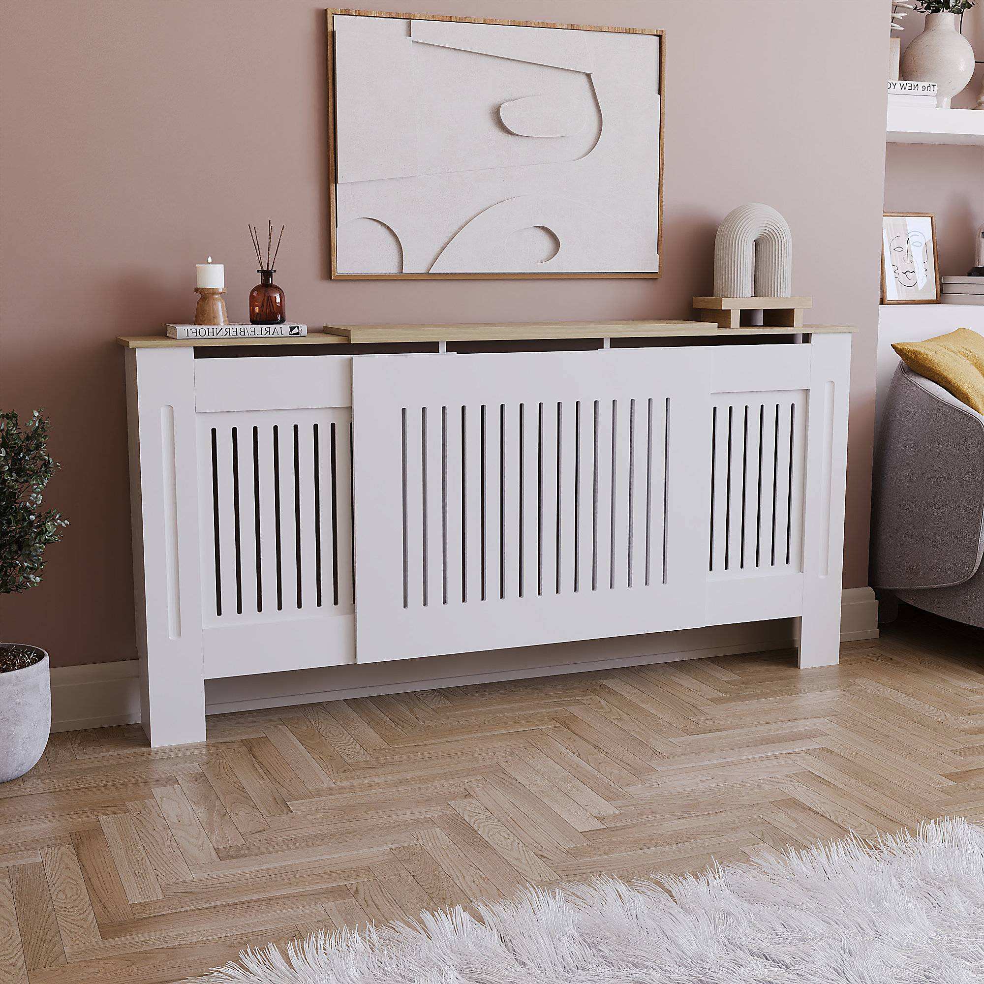 Vida Designs Arlington Adjustable Radiator Cover White