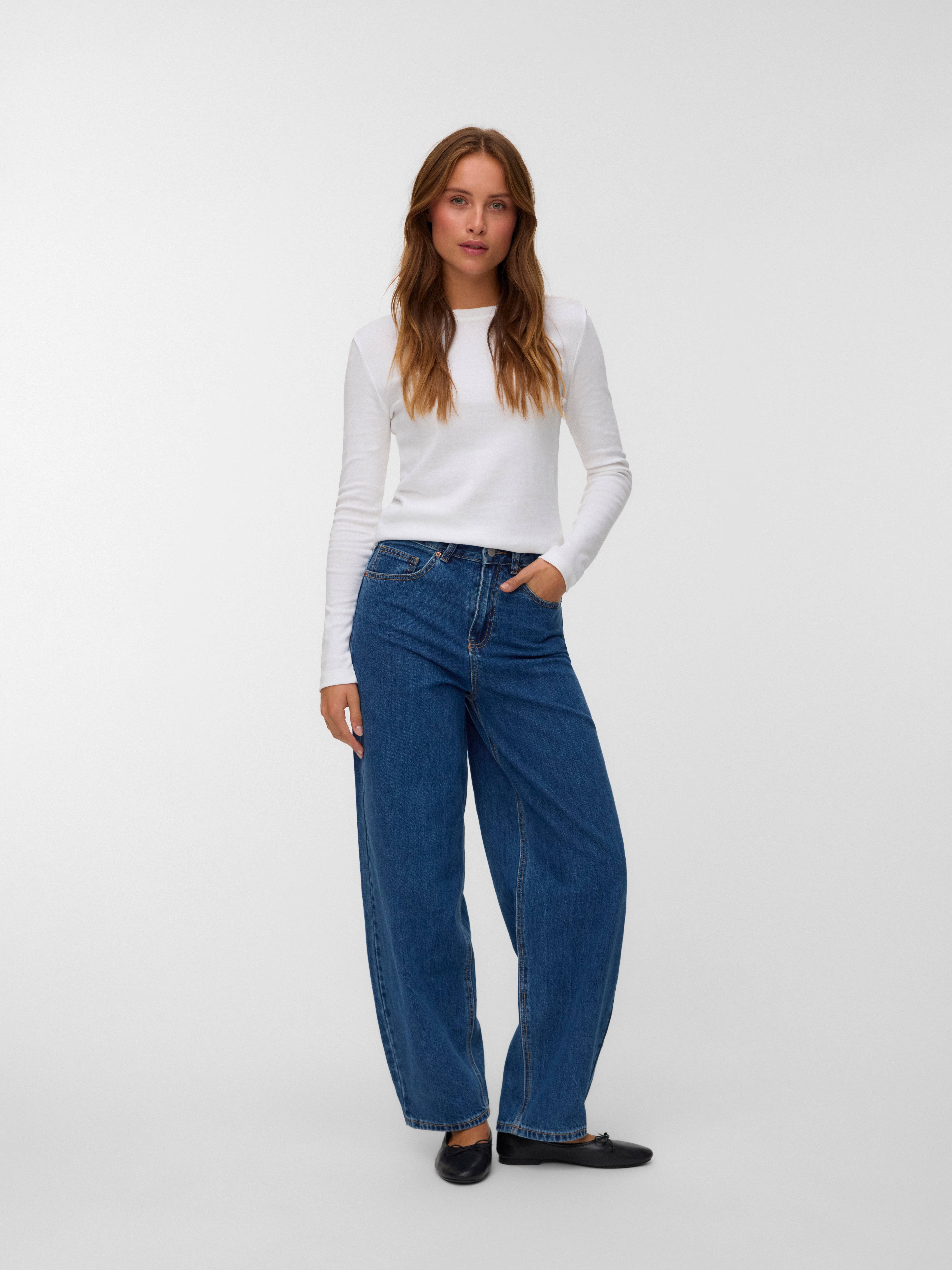 Vero Moda High Rise Barrel Fit Jeans