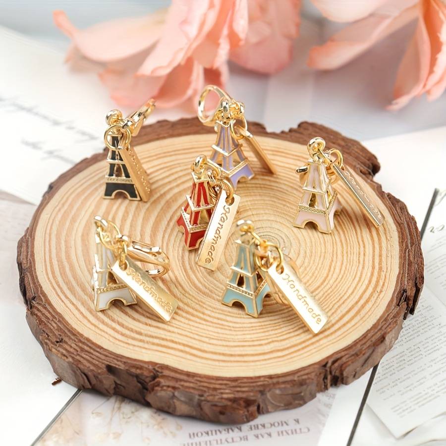 Temu 6pcs Mini Keychain Set Simple Stylish Design - Practical Couples