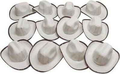 Fiesta Flere Mini Cowboy Rodeo Hatte 12 Pack - Beige