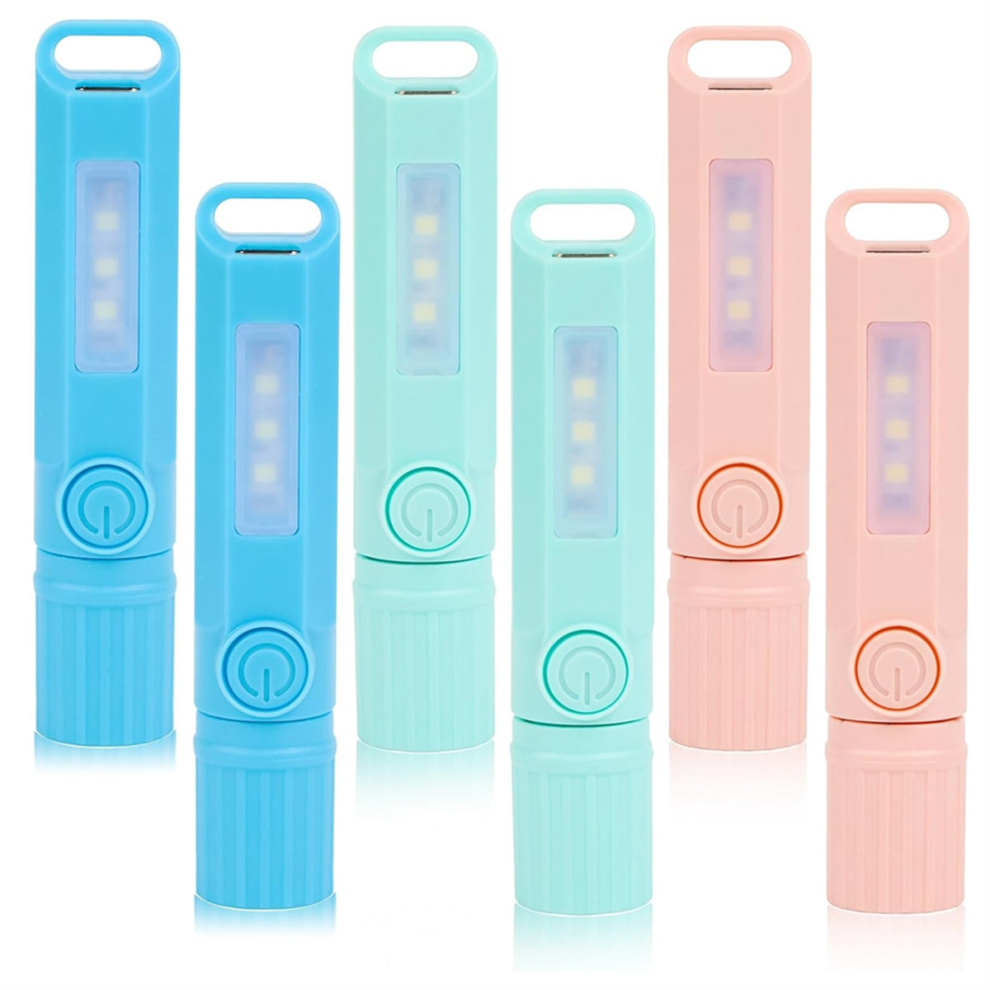 6 Pack USB C Rechargeable Mini LED Flashlights