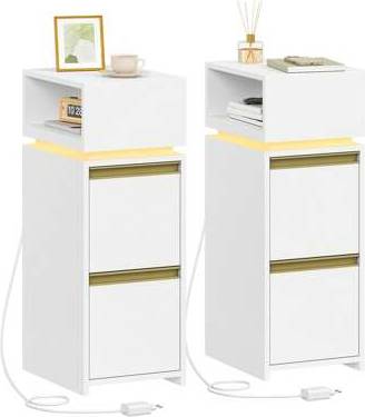 Shein Narrow With LED Lighting Bedside Table