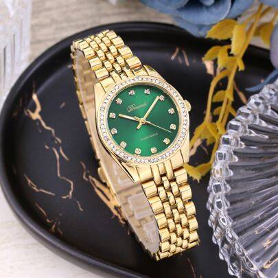 Shein Rhinestone Decor Quartz Watch