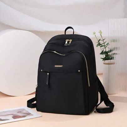 Shein Versatile Solid Color Multi Pocket Backpack - Lightweight