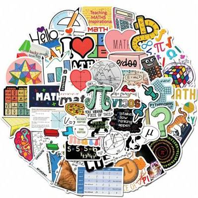Shein 50pcs Cartoon Math Doodle Stickers