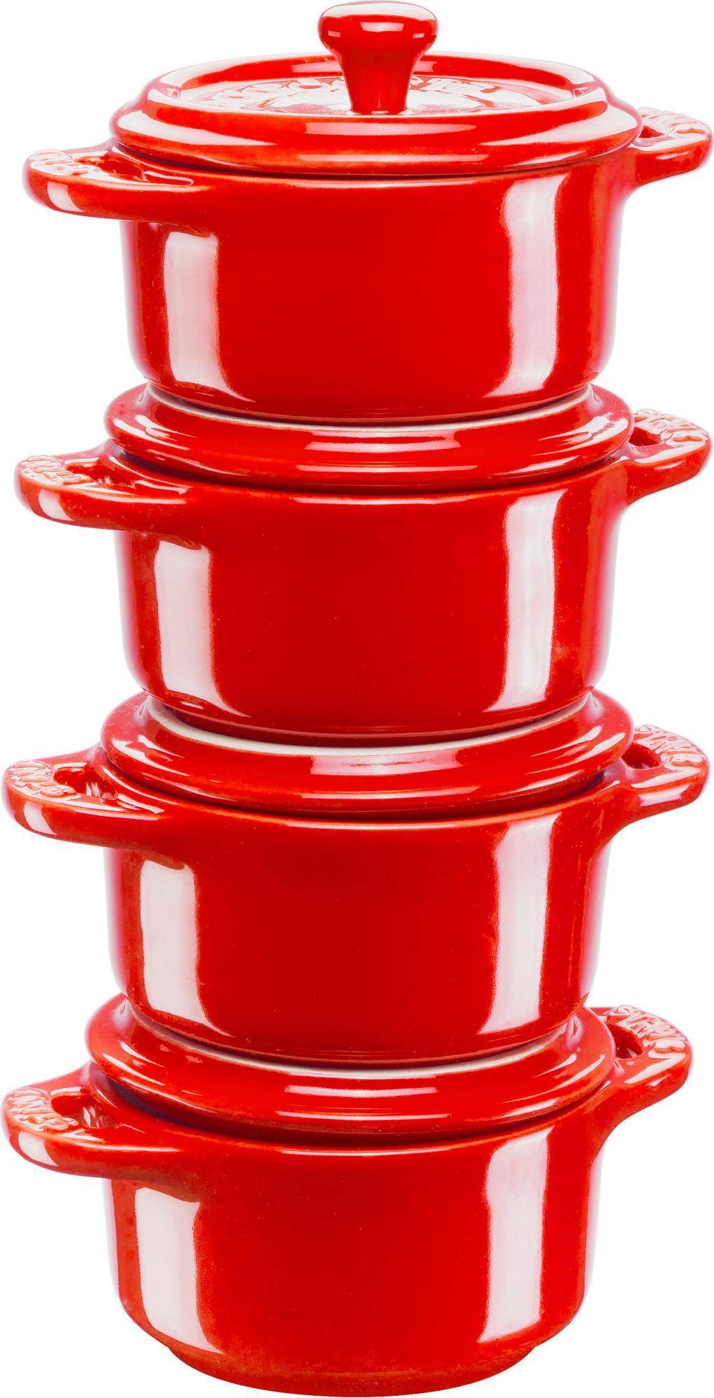 Ceramique Set Cocottes 4 Pcs Rond 4 Pcs