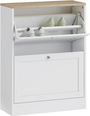 Narrow shoe cabinet Homcom 2 Flip Drawer Narrow Shoe Rack