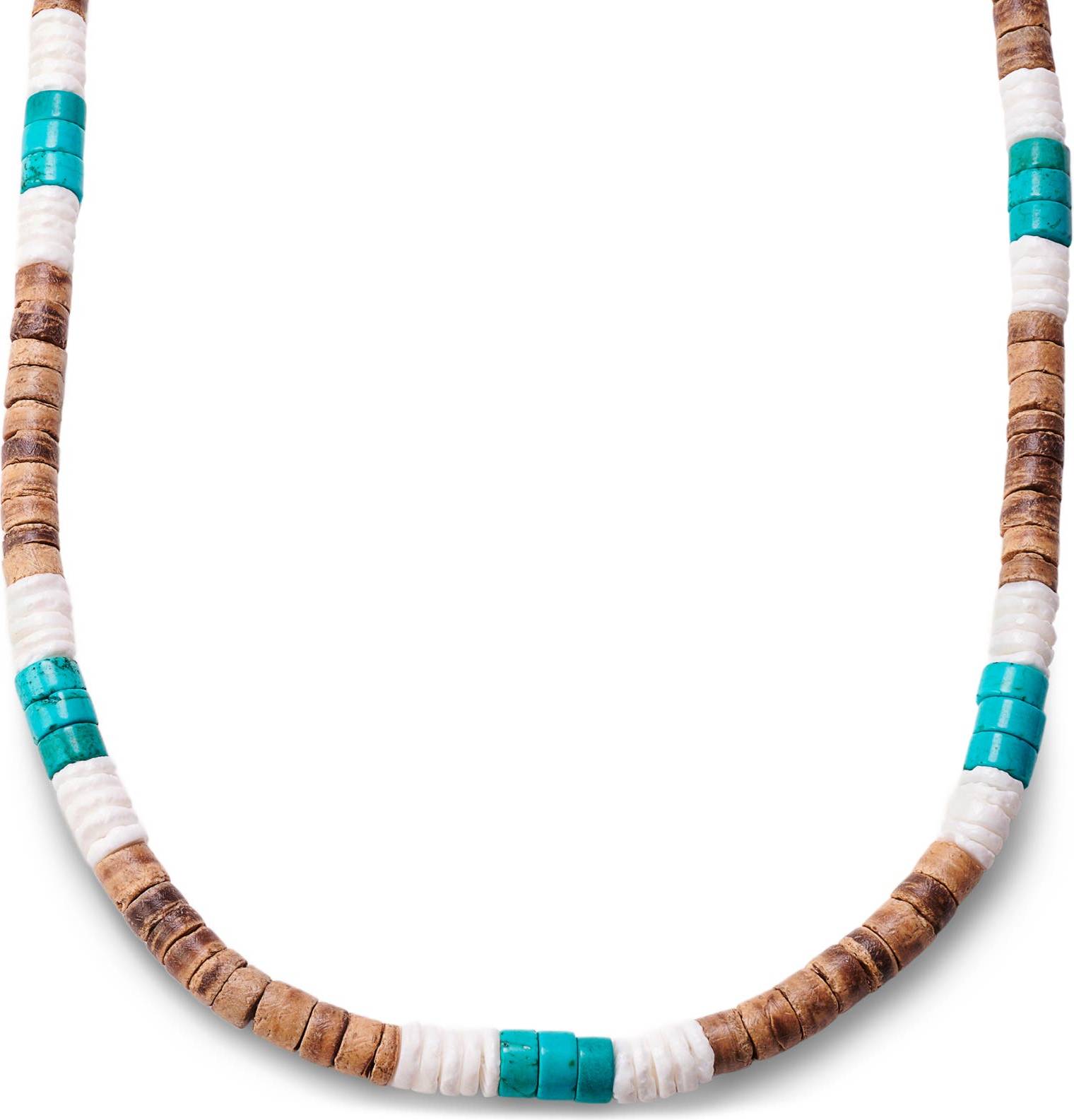 Waykins Coconut Shell Turquoise Surfer Necklace