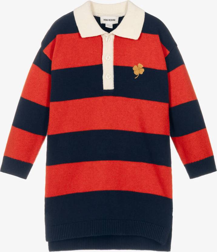 Mini Rodini Knitted Rugby Dress - Navy