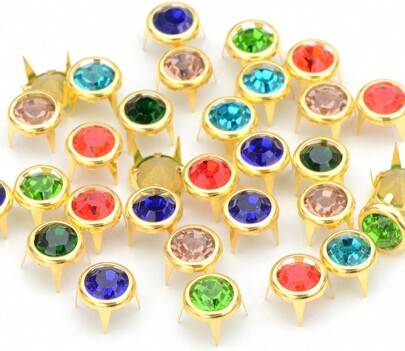Shein 50pcs 10mm Mix Color Rhinestone Rivet