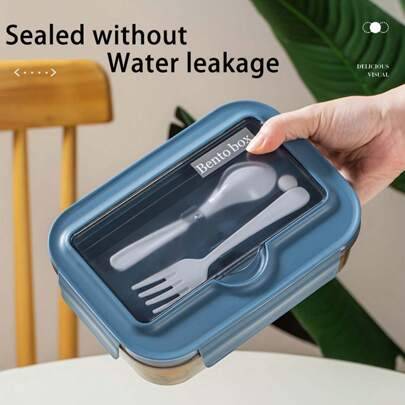 Shein Solid Color Rectangular Bento Lunch Box Food Container