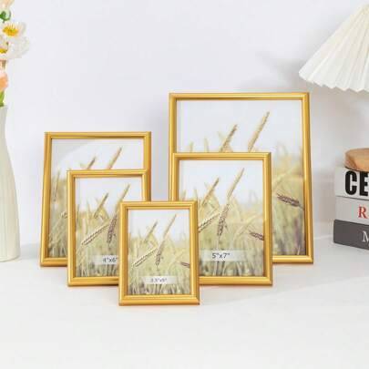 Modern picture frames Shein Gold Wpc Modern Simple Style Half Round Photo Frame