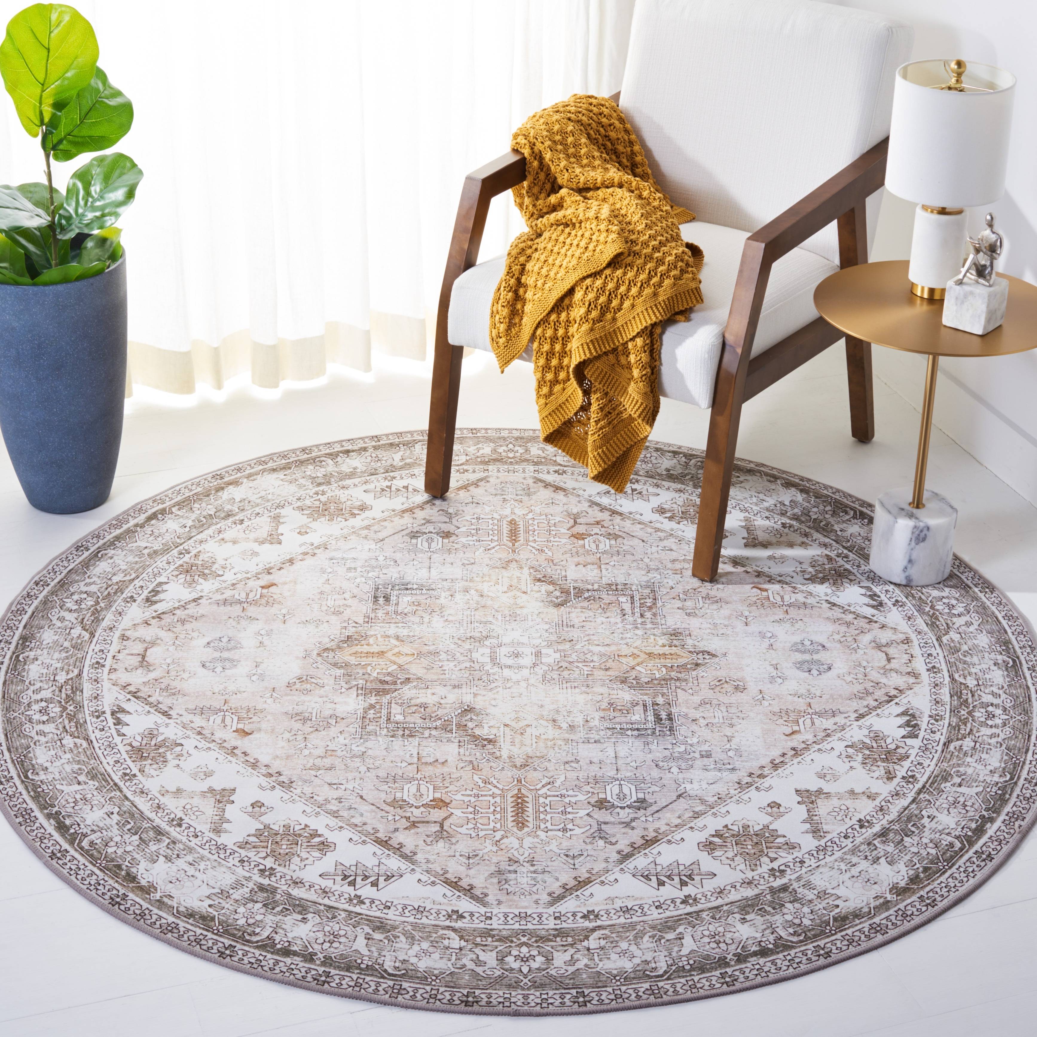 Safavieh Tucson Machine Washable Slip Resistant Rug Beige