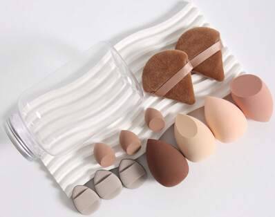 Shein Makeup Sponge Set With Storage Tube - Multi-Functional