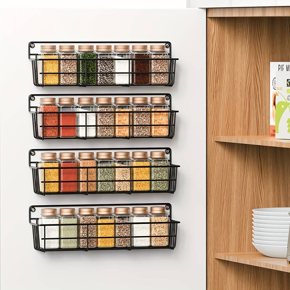 4pcs Wall-Mounted Spice Rack