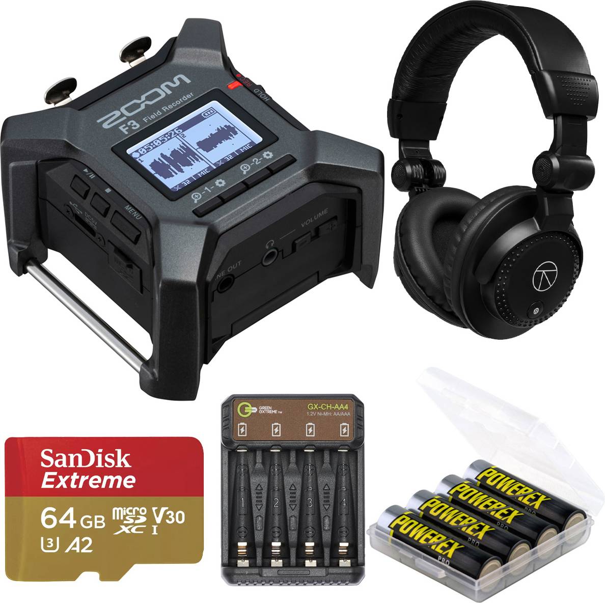Zoom recorder Zoom F3 2-Channel Field Recorder Bundle
